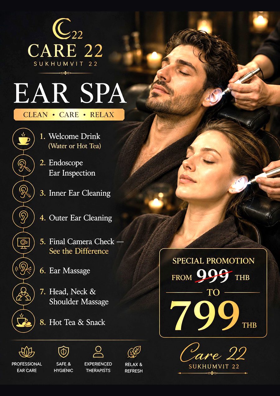 Ear Spa menu at Care 22 — 60 minutes, 799 ฿